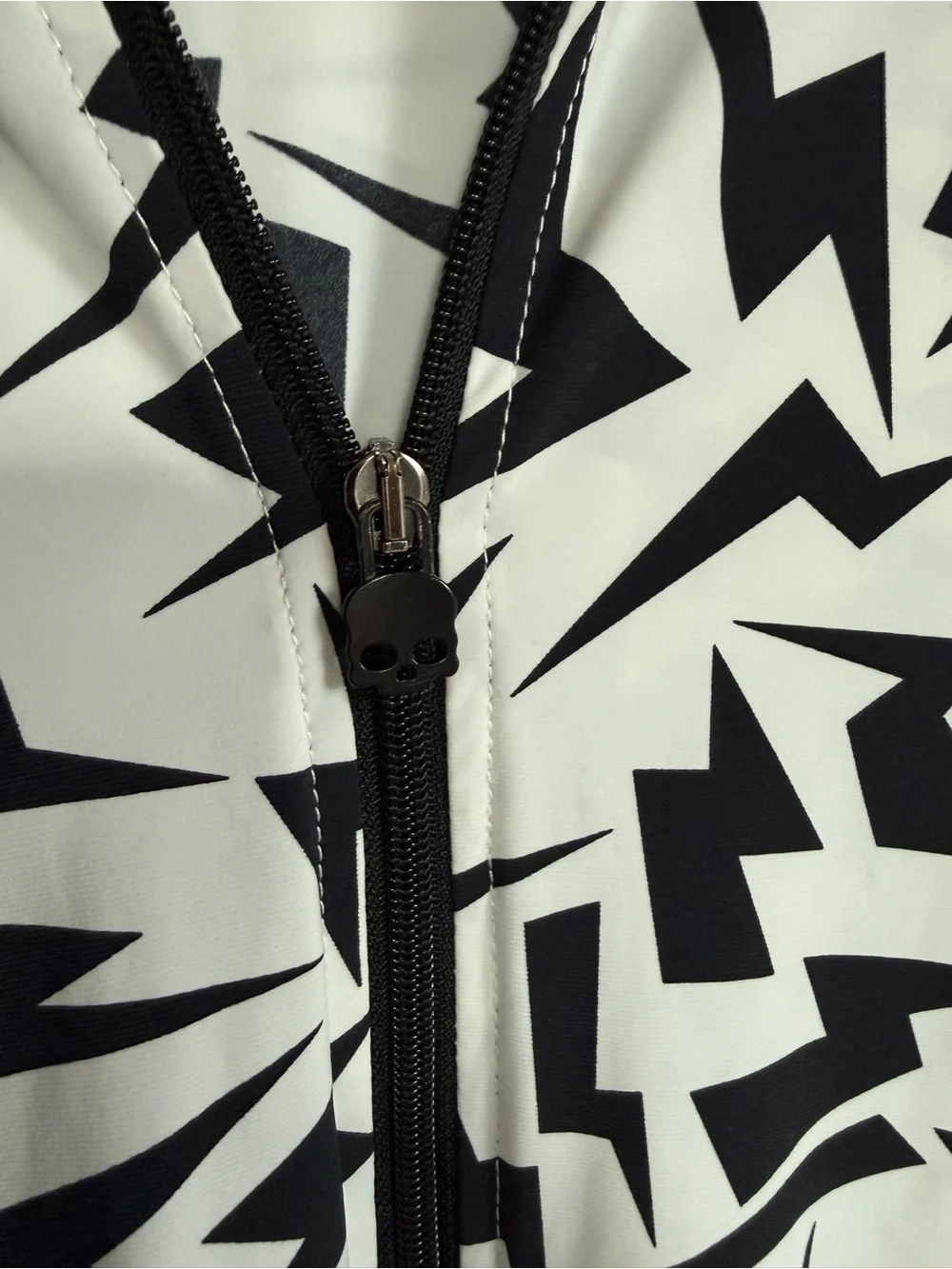 Hydrogen Tennis Jacket Thunders Tech White Lightning Bolt Windbreaker Hooded L